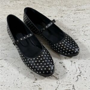 ALOHAS Black Studded Flats